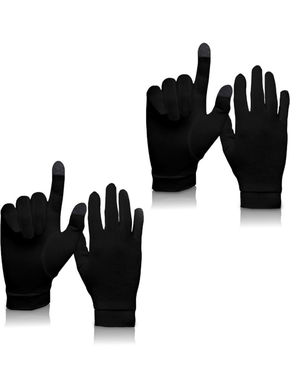 Soft Touchscreen Thermal Silk Glove Liners - 2 Pack, Comfortable & Washable